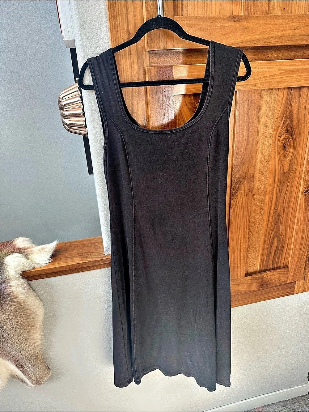 Universal Thread Scoop Neck Tank Midi Dress Black, 100% Cotton